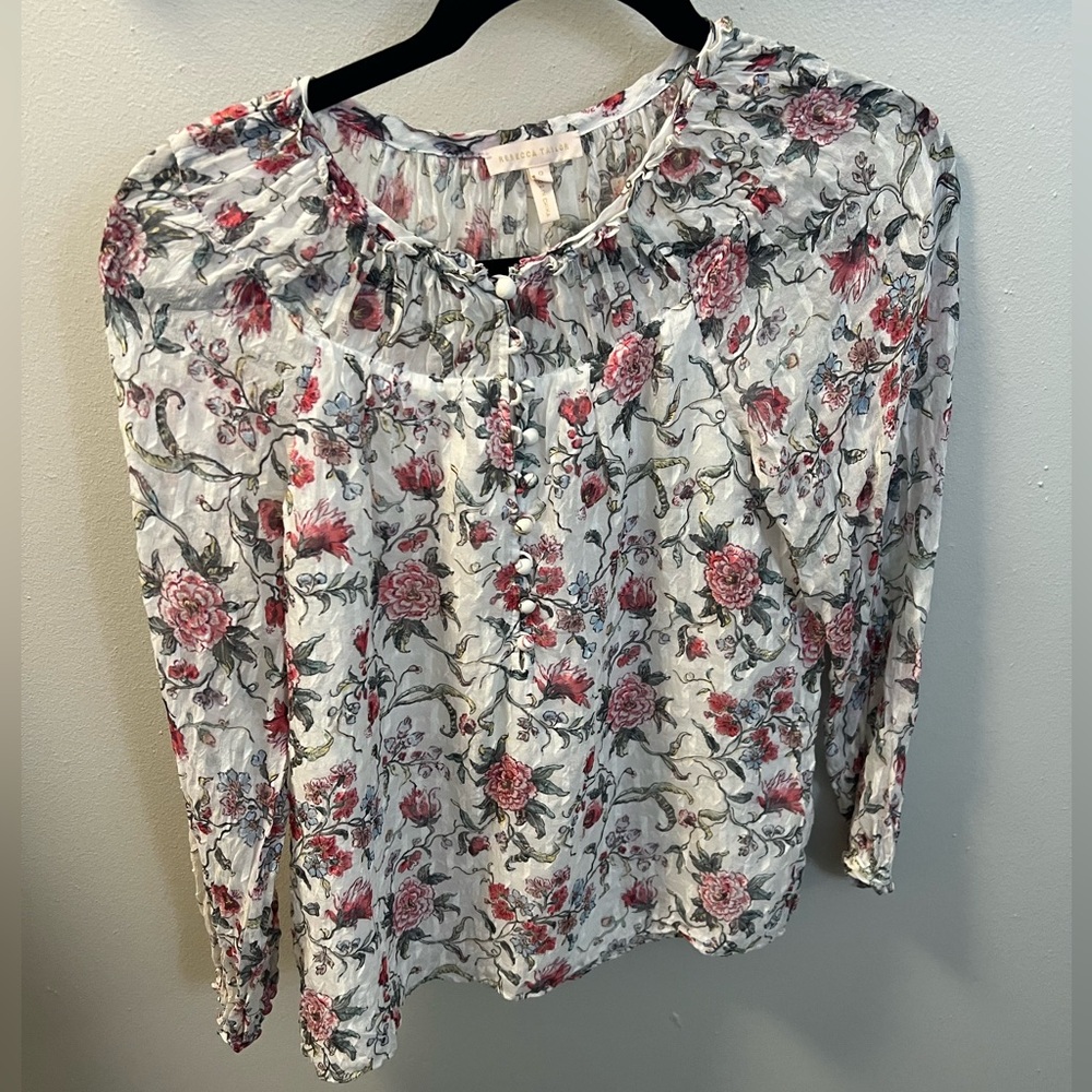 Rebecca Taylor Floral Blouse (size 0)